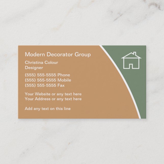 Cartes de visite de décorateur (Devant)
