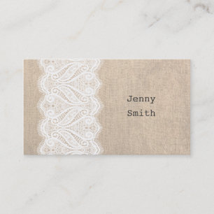 Cartes de visite de dentelle et burlap Vintages po