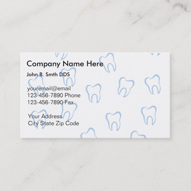 Cartes de visite de dentiste (Devant)