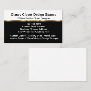 Cartes de visite de design de placards classiques