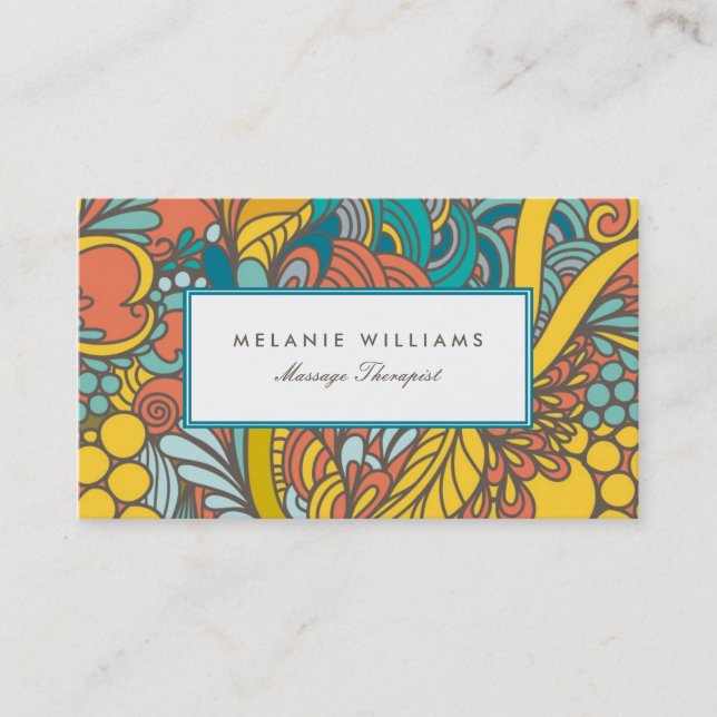 Cartes de visite de design floral rétro (Devant)