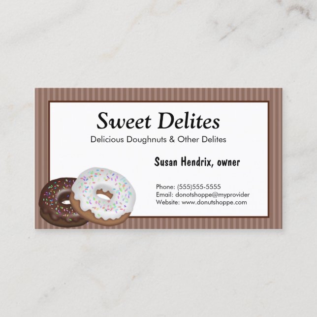 Cartes de visite de dessert de boulangerie (Devant)