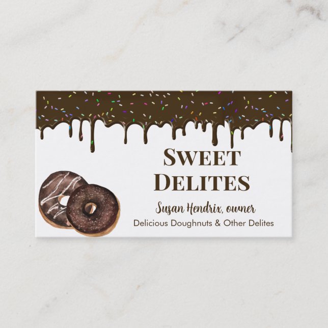 Cartes de visite de dessert de boulangerie (Devant)