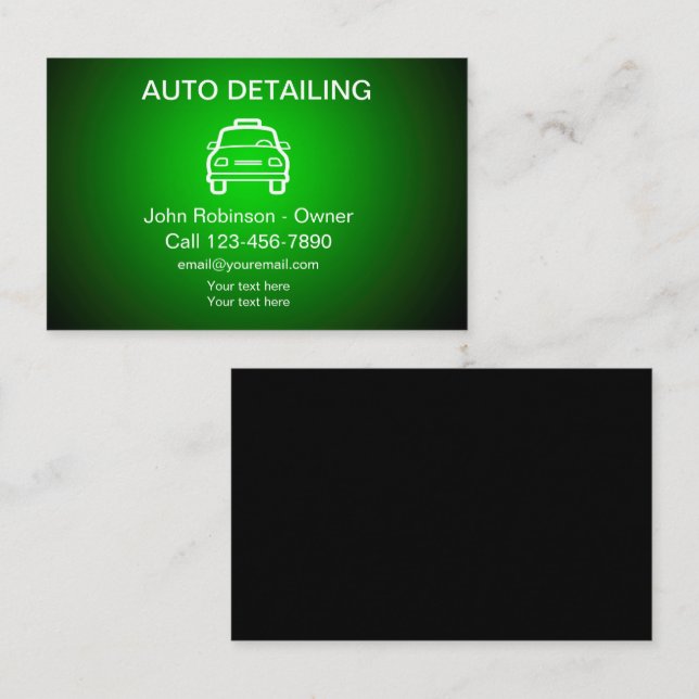Cartes de visite de détail automatique Cool en gra (Devant / Derrière)