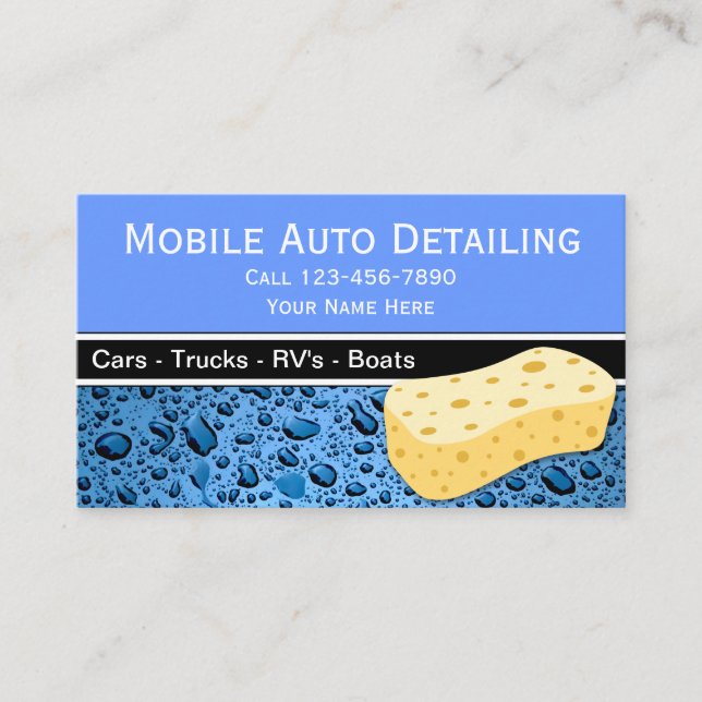 Cartes de visite de détail automatique mobile (Devant)