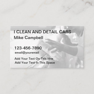 Cartes de visite de détail de l'auto de nettoyage 