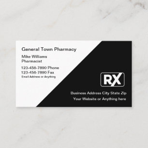 Cartes de visite de détail de pharmacie classique
