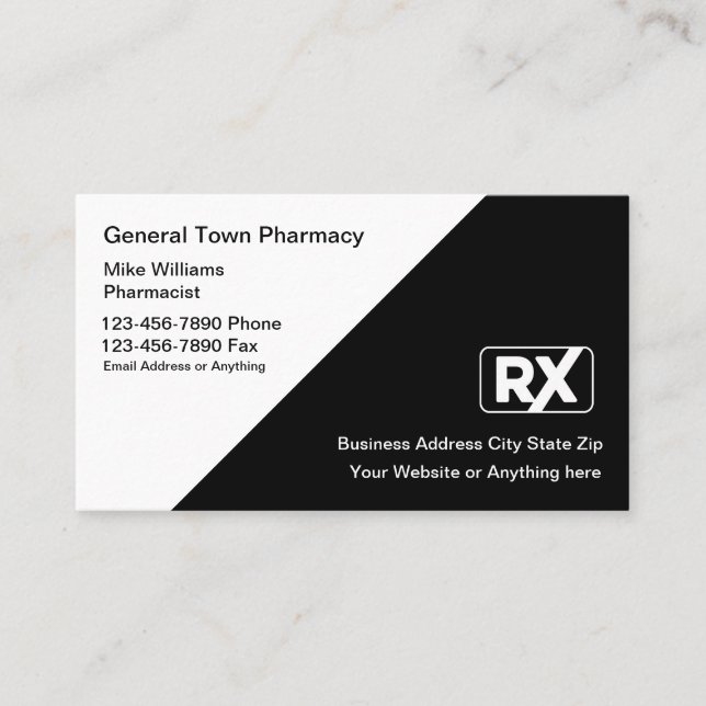 Cartes de visite de détail de pharmacie classique (Devant)