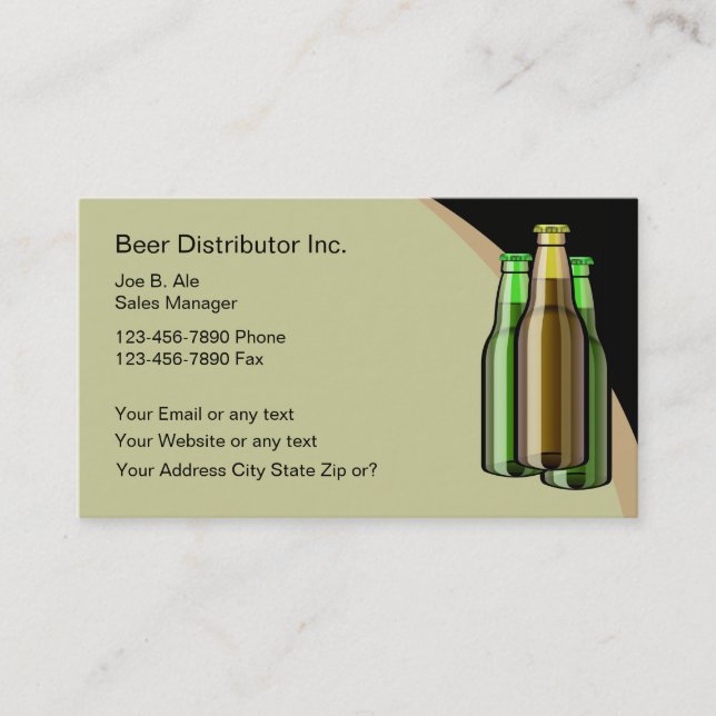 Cartes de visite de distributeur de bière (Devant)