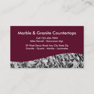 Cartes de visite de distributeur de granit