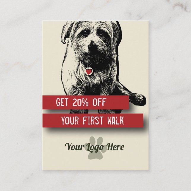 Cartes de visite de Dog Walker - Personnalisez tou (Devant)