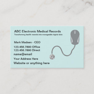 Cartes de visite de dossiers Médicales électroniqu