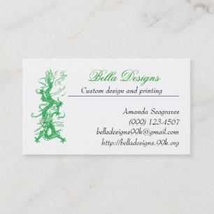 Cartes de visite de dragon vert