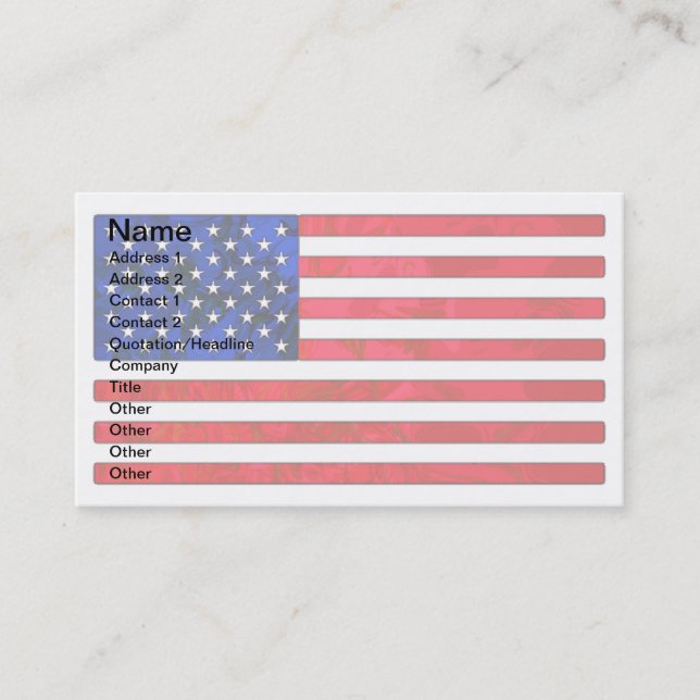 Cartes de visite de DRAPEAU des Etats-Unis (Devant)