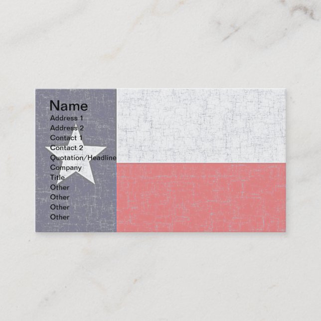 Cartes de visite de DRAPEAU d'ÉTAT du TEXAS (Devant)