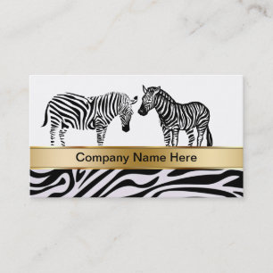 Cartes de visite de faune de zèbre