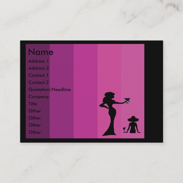 Cartes de visite de femmes de silhouette (Devant)