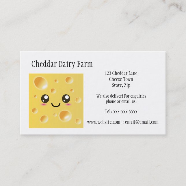 Cartes de visite de ferme de fromagerie (Devant)