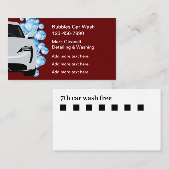 Cartes de visite de fidélité client automobile (Devant / Derrière)