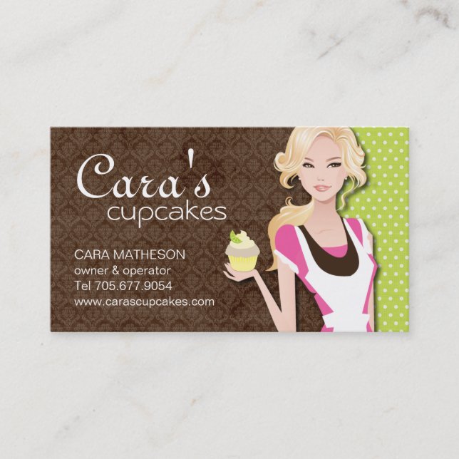 Cartes de visite de fille de petit gâteau (Devant)