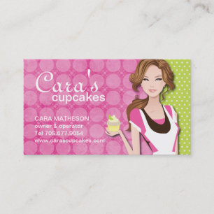Cartes de visite de fille de petit gâteau de brun