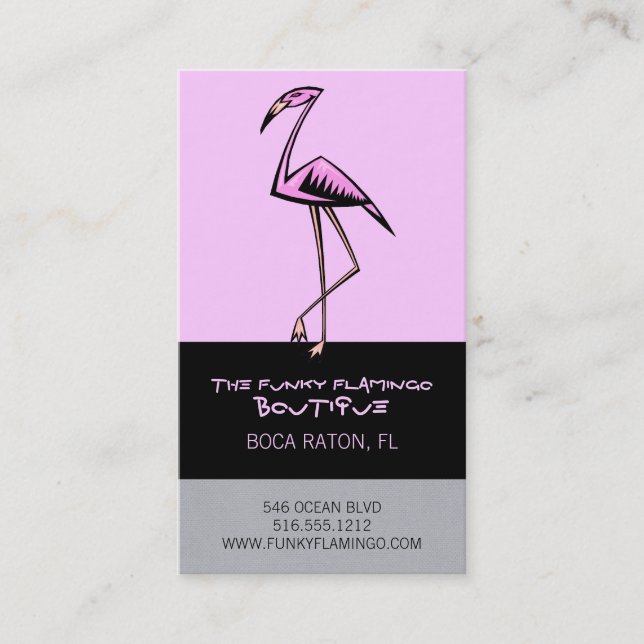Cartes de visite de Flamants roses funky (Devant)
