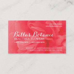 Cartes de visite de fleuriste de rose de rouge