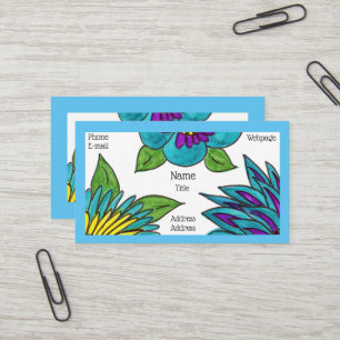 Cartes de visite de fleurs bleues