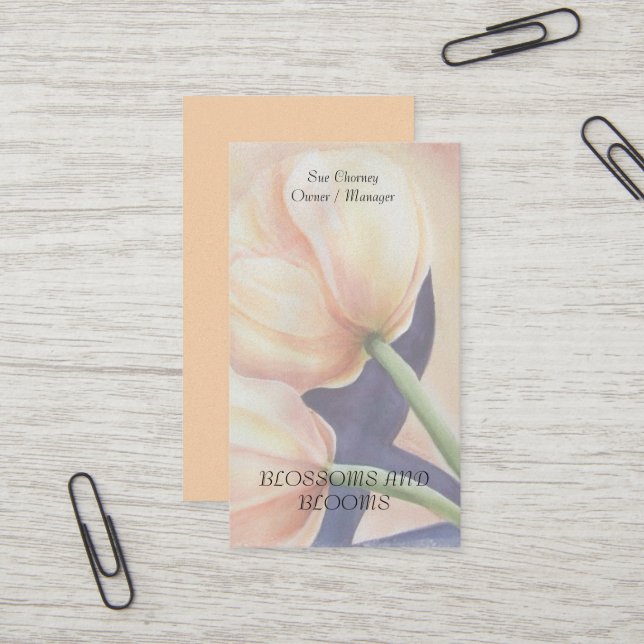 Cartes de visite DE FLEURS DE COULEUR D'EAU JAUNE  (Devant/Arrière en situation)