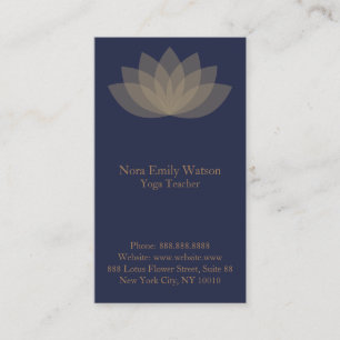 Cartes de visite de fleurs de Lotus Brown et bleue