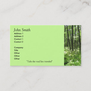 Cartes de visite de forêt