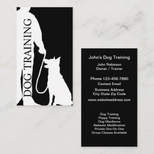 Cartes de visite de formation de dressage de chien