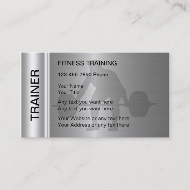 Cartes de visite de formation de forme physique (Devant)