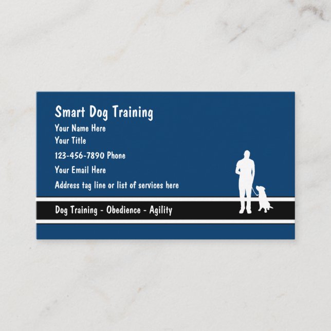 Cartes de visite de formation des chiens (Devant)