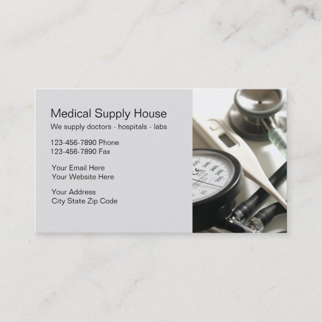 Cartes de visite de fourniture médicale (Devant)