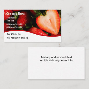 Cartes de visite de fraises de nourriture
