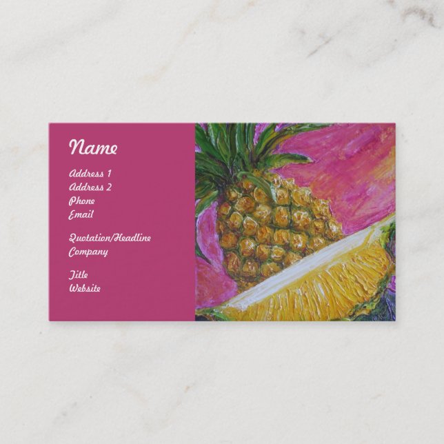 Cartes de visite de fruit d'ananas (Devant)
