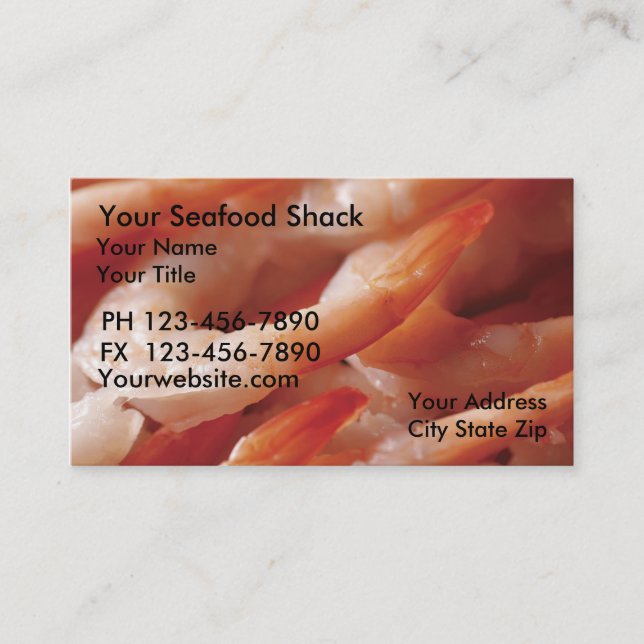 Cartes de visite de fruits de mer (Devant)