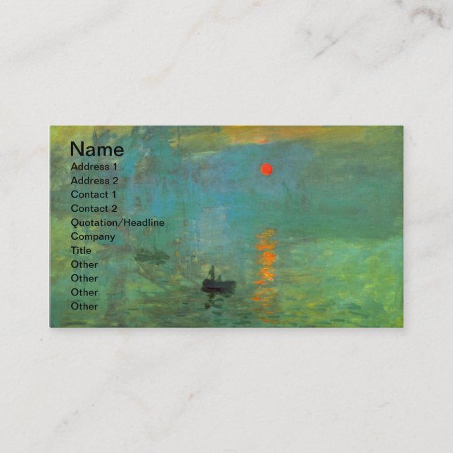Cartes de visite de galerie d'art (Devant)