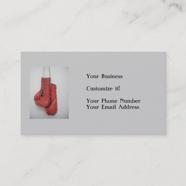 Cartes de visite de gants de boxe (Devant)