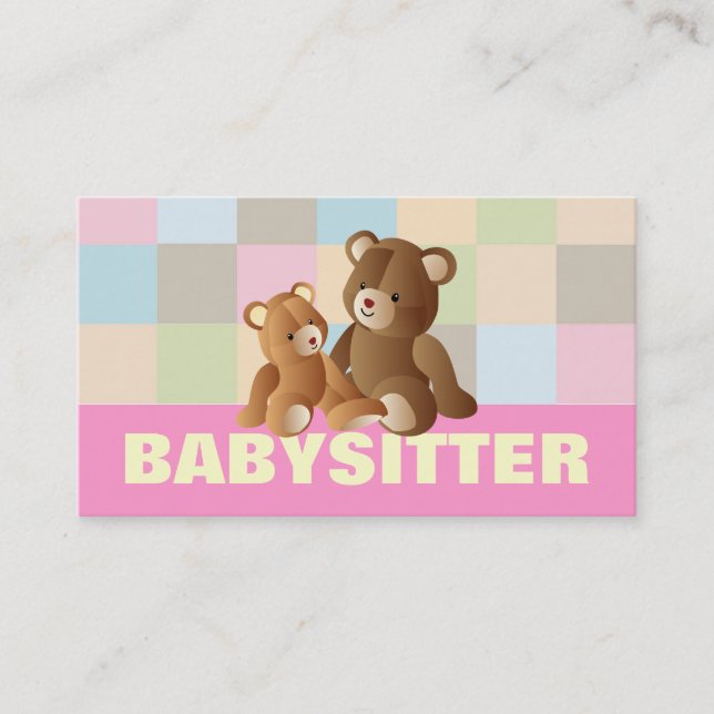 Cartes de visite de garde d'enfants (Devant)