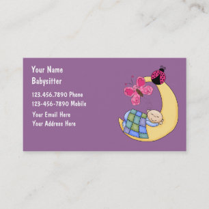 Cartes de visite de garde d'enfants