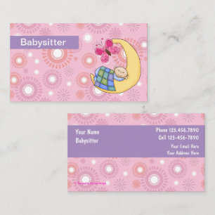 Cartes de visite de garde d'enfants