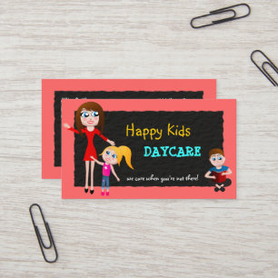 Cartes de visite de garde d'enfants de soin de