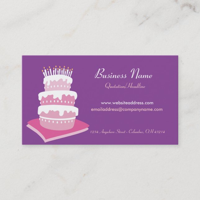 Cartes de visite de gâteau d'anniversaire (Devant)