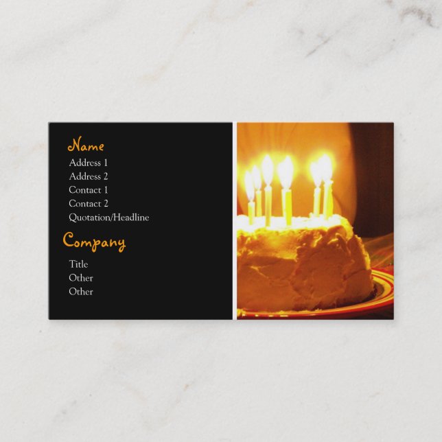 Cartes de visite de gâteau d'anniversaire (Devant)