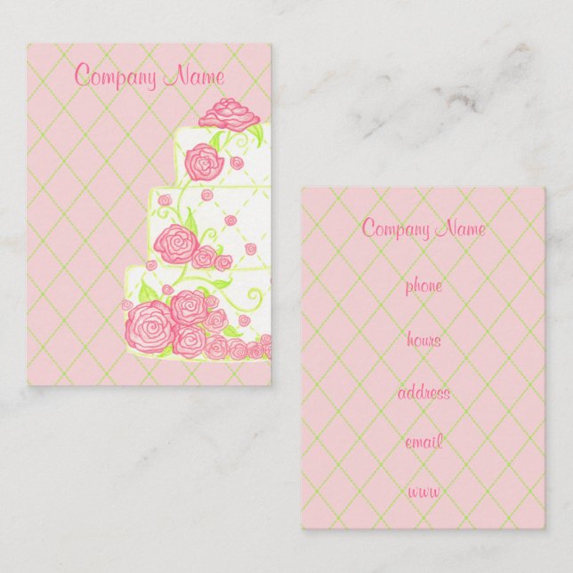 Cartes de visite de gâteaux (Devant / Derrière)