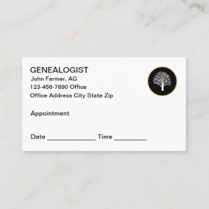 Cartes de visite de généalogiste moderne pour rend