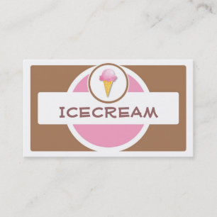 Cartes de visite de glaces simples de couleur rose