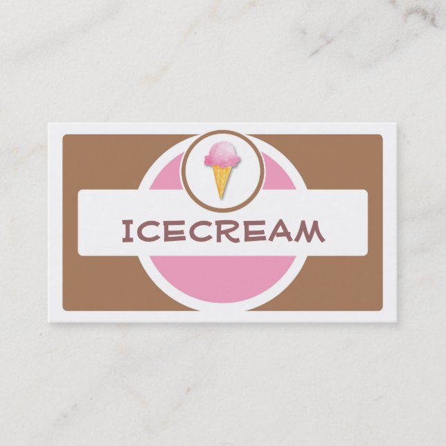 Cartes de visite de glaces simples de couleur rose (Devant)